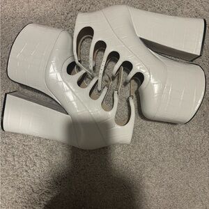 Marc Jacob’s White Croc Kiki Ankle Boot